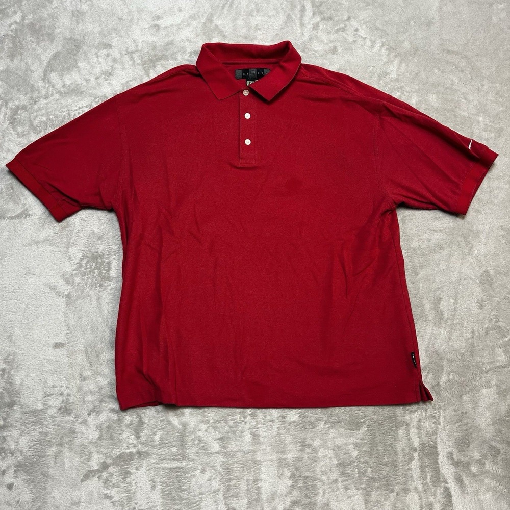 Vintage Nike Y2K Polo Red Golf Short Sleeve Shirt Mens Size XL Collared Classic